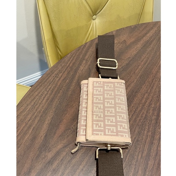 Fendi Handbags - Fendi Zucca Monogram Nude Leather Trim Belt bag